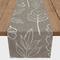 72'' Gray Leaf Pattern Cotton Twill Runner